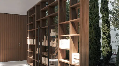 Libreria divisoria in legno System Interparete di Porro